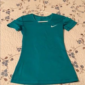 Teal Nike Pro Short Sleeve Top